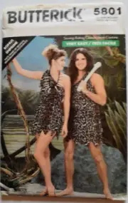 BUTTERICK PATTERN 5801 CAVEMAN COSTUMES ADULT SIZES XS S M L UNCUT VINTAGE 1987
