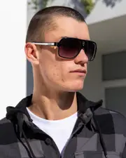 [Carrera] Carrera Men's 27 Sunglasses in Black/White One Size Black/White