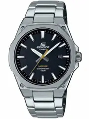 Casio Edifice EFR-S108D-1AVUEF Black Dial Grey Stainless Steel Mens Watch