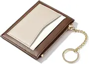 [Yardenfun] Fashionable Small Wallet Zipper Wallet for Women Pu Leather Splice Design Multi-Compartment Stylish