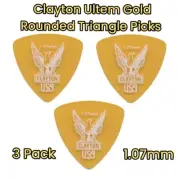 Clayton Ultem Gold Rounded Triangle Picks 1.07mm 3 Picks