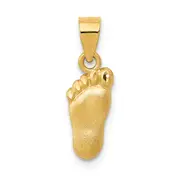 14K Yellow Gold Diamond-Cut Foot Charm