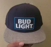 NEW Bud Light Beer Logo Blue and Gray Baseball Cap Adjustable