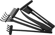 6pcs Zen Sand Rake Set Mini Zen Garden Accessories Sand Tray Rake for Gardening Desktop Sand Garden Sand Smoothing Push Rake Zen Rake Mini Decor was Black Plastic
