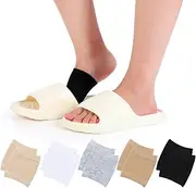 [Twistover] 5 Pairs Women's Slide Sandle Socks Open Toe Slide Liner Slipper Half Socks No Show Toeless Foot Protector for Women