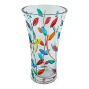 Murano Glass Vase Multi Coloured Flower Hand Made Millefiori 25cm High Venice