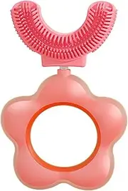 Kids Electric Toothbrushes, U Shaped Ultrasonic Autobrush Toothbrush, Rechargeable Kids Toothbrush,Bring a Mouthwash Cup |Smart Timer| IPX7 Waterproof Pink