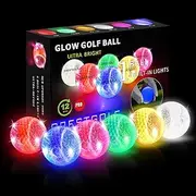 Crestgolf LED Golf Balls Colourful Light Up Golf Balls, Night Glow Flash Light Up Golf Ball for Long Distances, Pink, Red, Blue, Green, Yellow, White