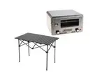 Kings 12v Portable Travel Camping Oven + Aluminium Roll Up Picnic Outdoor Table