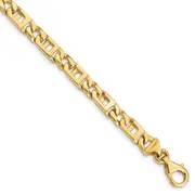 Solid 14K Yellow Gold 8 inch 5.9mm Hand Polished Fancy Link with Fancy Lobster Clasp Bracelet