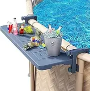 Daooibpa Pool Side Table | Poolside Food Serving Tray - Weatherproof Foldable Drinks Tray for Outdoor Backyard Porch Camping Patio Balcony Garden Deck