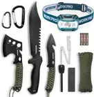 WORKPRO Camping Hatchet & Machete with Sheath,Camping Axe and Fixed Blade Knives