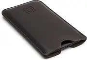 Dockem Executive Sleeve for iPhone 11 Pro, XS, X (5.8 inch) – Slightly Padded Premium Vegan Leather w/Microfiber Lining - Slim Slip-on Case [Dark Brown]