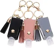 DECOMELODY 3Pcs Travel Bottle Key Chain Portable Empty Refillable Hand Holder Lightweight Keyring Bottles for Shampoo Lotion Soap and Cosmetics for School