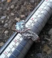 ArcAlchemistOne GORGEOUS Pure Silver Copper Size 9 Princess Sky Blue Topaz