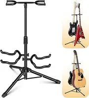 CAHAYA Guitar Stand Floor with 2 Neck Holders Folding Tripod Floor Metal Universal Holder, for Acoustic Electric Guitars Ukulele Violin Banjo Mandolin,CY0321