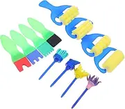 12Pcs Paint Rollers Soft Sponge Painting Brushes for Home School Kindergarten Art Projects Innovative Textures Patterns Lightweight Ergonomic Design
