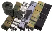 Cotton Webbing GI Belt 44" x 2" Army Pistol Style Eyelets Camping Cadet Hiking
