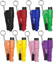 AUSTUFF 8Pcs 3 in 1 Seatbelt Cutter and Window Breaker, Window Breaker, Glass Breaker Key Ring Cutter, Car Emergency Escape Tool for Automotive Accidents