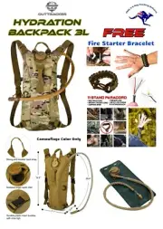 Hydration Backpack 3L Bladder 11-1 Paracord Fire Starter Bracelet