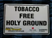 TOBACCO FREE HOLY GROUND-AM HEART & STROKE ASSO-EmbossedMetal 18"X12"' SIGN-1NEW