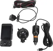 Dash Cam 2in IPS Screen, Car Security Camera, 3 Channel Front Rear Inside, Wide Angle Night Vision, Parking Mode Loop Recording for Vehicle