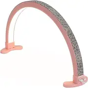 Half Moon Nail Desk Lamp, 28 inch Dimmable LED Lash Light with Adjustable Brightness, Decorative Rhinestone Tabletop Nail Lamp, Half Ring Desk Lamp for Skincare Manicure (Color : Pink)