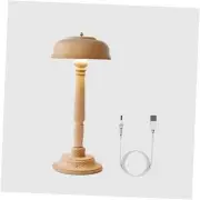 Mini Wooden Desk Lamp, 3 Colors Stepless Dimming Touch Reading Lamp, Portable