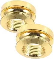TOYANDONA 2pcs Acoustic Guitar Pickup Gold 3/8 Thread Bass Strap Buttons for Easy Install Noise Reduction Enhanced Sound