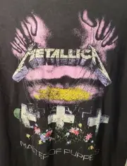 NWT Metallica Black Relaxed Boyfriend Tee Tshirt Small Sm S Master Of Puppets