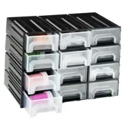 Small Parts Organiser with 12 Drawers - Sorting Box Made of 12x Standard