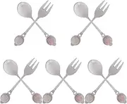 Alipis Sets Stainless Steel Cake Spoon Mix Salad Fork Ergonomic Party Accessory Fork Random