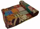 Indian Handmade Quilt Throw Vintage Patchwork Kantha Bedspread Cotton Blanket