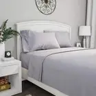 Home, Silver Brushed Microfiber Set-4 Piece Bed Linens-Fitted & Flat Sheets, ...
