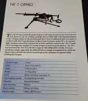 NF-1 GPMG Machine Gun Picture Out of Print Spec Sheet Decor Art