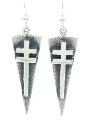 Kevin Yazzie Navajo Dragonfly Sterling Silver Dangle Earrings Tufa Cast Style