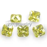 50pcs 3x3-12x12mm Olive Yellow Octangle Cut Cubic Zirconia CZ Stone Birthstone