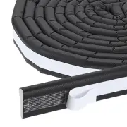 2 Pcs Weather Stripping Door Seal, 9.8 ft Self-Adhesive PU Foam Door Seal, Black