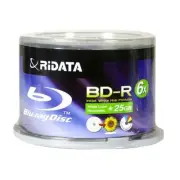 200 RIDATA 6X White Inkjet Printable Blu-Ray BD-R 25GB Blank Disc CAKE BOX