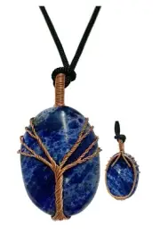 Sodalite Wisdom Tree Crystal Pendant Jewellery Gemstone Spiritual Reiki Energy