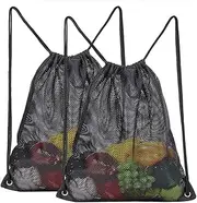 COVAX Heavy Duty Mesh Drawstring Bag, Sport Equipment Storage Bag for Beach, Swimming