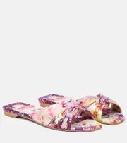 [Christian Louboutin] Christian Louboutin Nicol Is Back floral satin slides AU 7 multicoloured