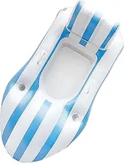 Pool Floats for Adults - Inflating Water Lounger Mat - Floating Lounger with Cup Holder for Tanning Pool River Beach Vacation Travel Water Play Backyard