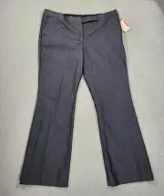 New Isaac Mizrahi Boot Cut Pants Womens Size 18L Indigo 42x34 Flat Front Stretch