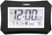 LORELL 60998 Wall Desk Alarm Clock, LCD, D Lunar, Slvr / Blk