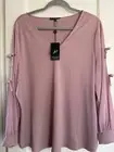 NWT $79 Adrianna Papell Knit Boho Top Shirt Tunic Silky Sl Plus Sz 1X 2X Mauve
