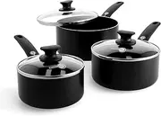 GreenPan Cambridge Healthy Ceramic Nonstick 6pc Cookware Sets, PFAS-Free, Induction, Dishwasher Safe, Black