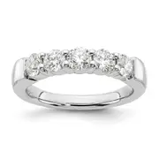 1.25ct. CZ Solid Real 14K White Gold 5-Stone Wedding Band Ring