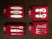 Classic Coca-Cola 4-pack of Foam Can Cooler Koozie - BRAND NEW