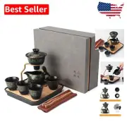 Elegant Gongfu Ceramic Teapot Set with Infuser & 4 Cups - Modern Tea Experience